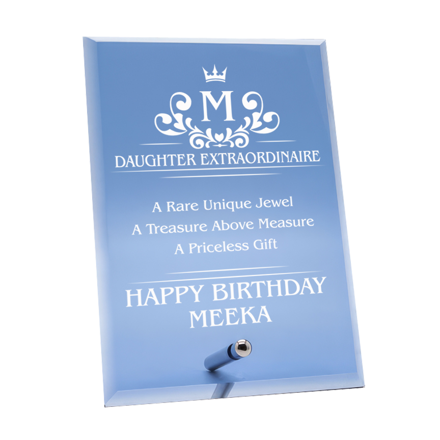 Economy Blue Glass Standing Plaque