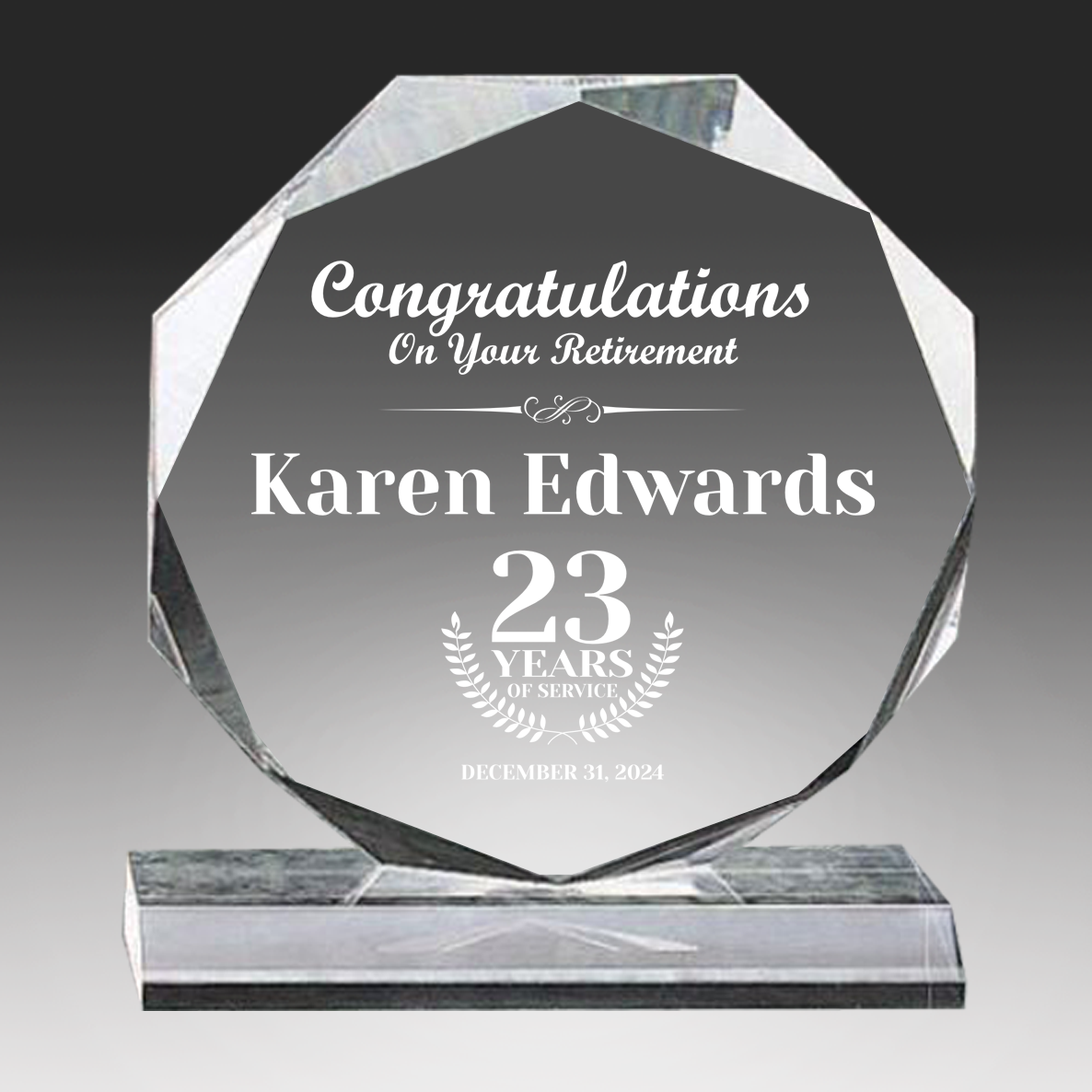 Acrylic Octagon Award