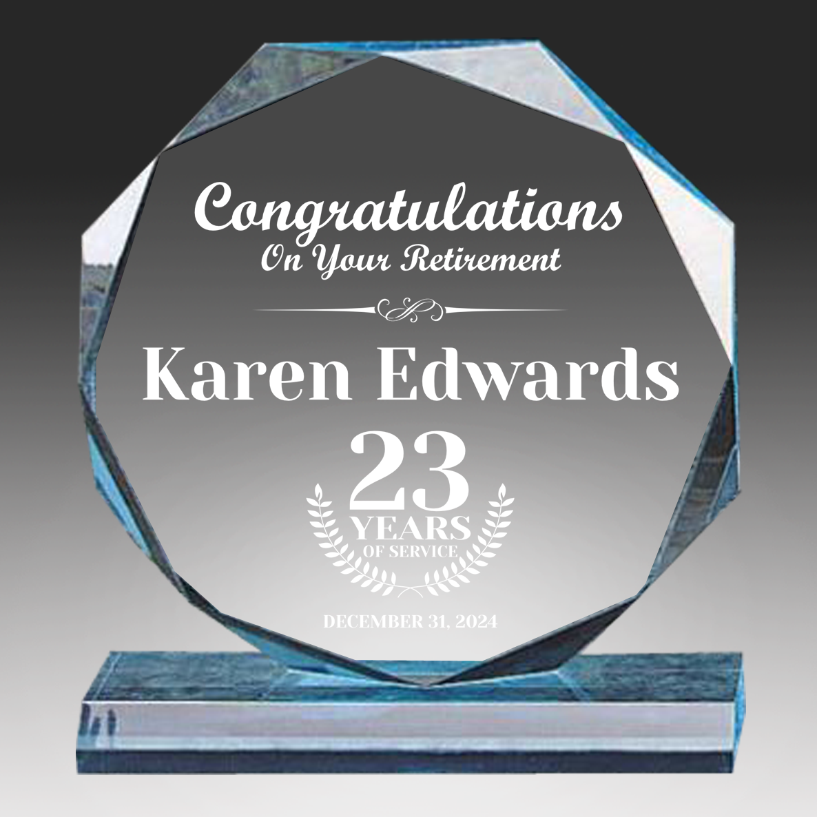 Acrylic Octagon Award