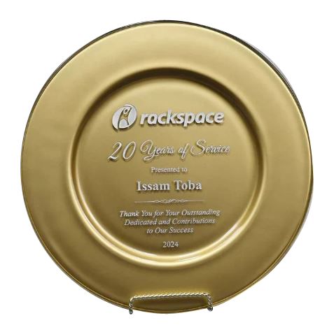 12.5" Diameter Glimmering European Glass Award Tray