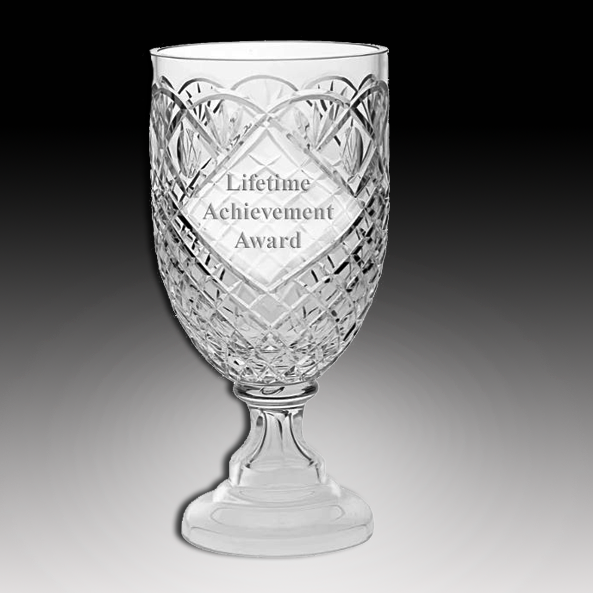 Scalloped top Cut Crystal Vase