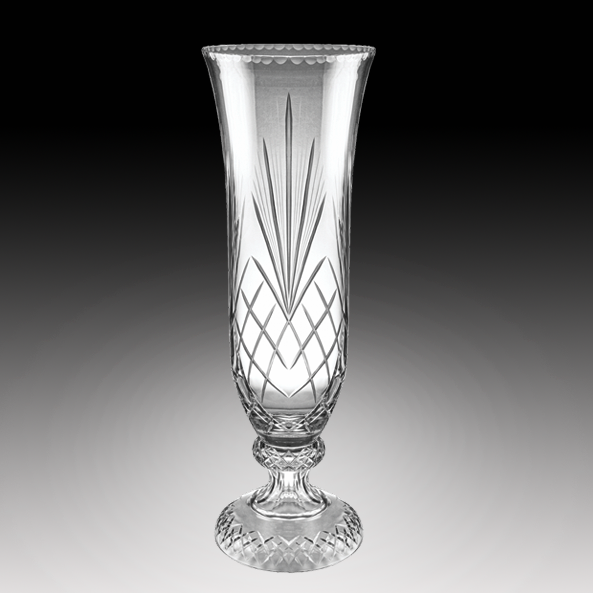 Clear Cut Crystal Footed Vase