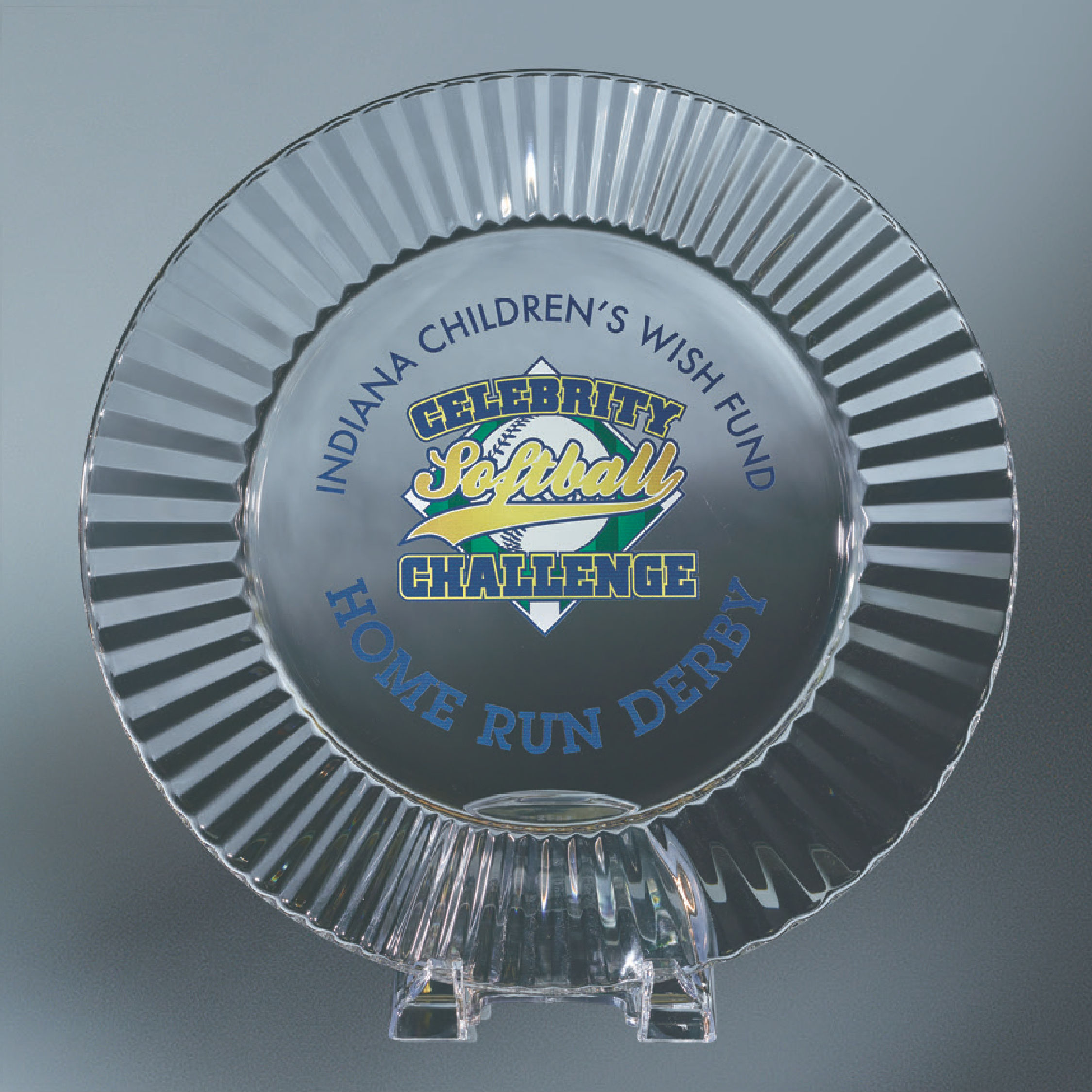 Clear Glass Tray with Fluted Rim