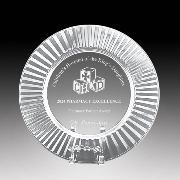 Clear Glass Tray with Fluted Rim