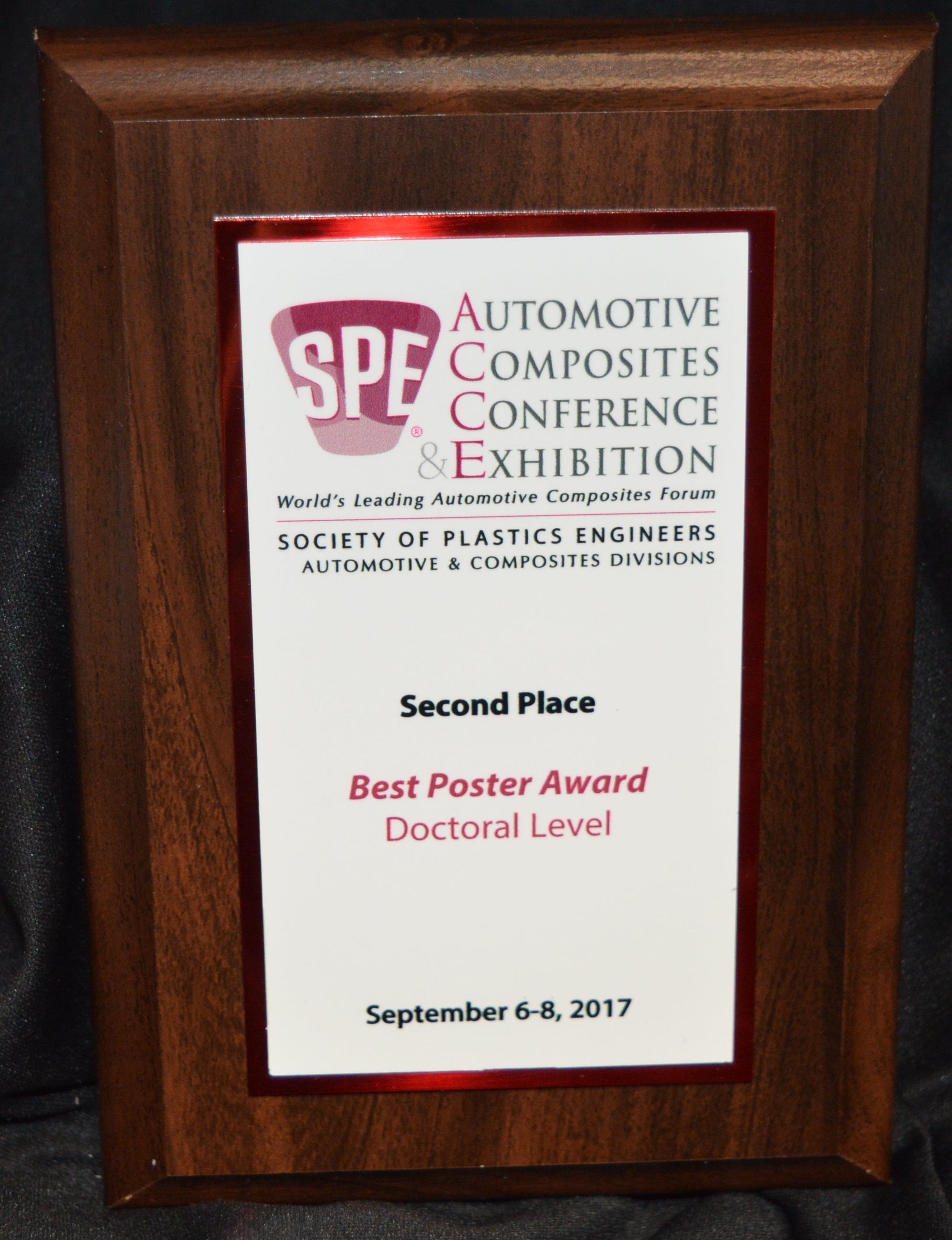 Standard Simulated Walnut Plaque with Full Sized Engraving Plate