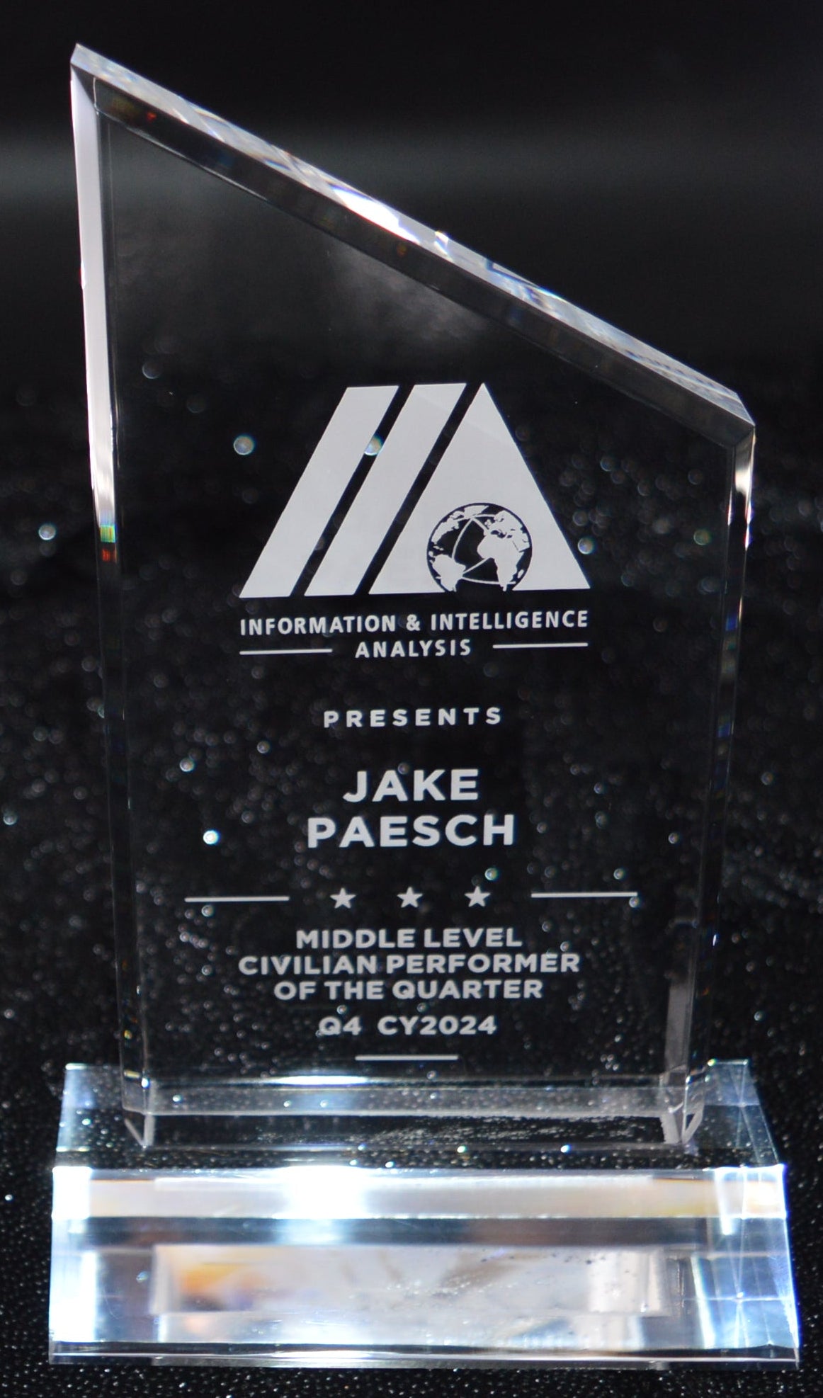 Clear Acrylic Peak Top  award 