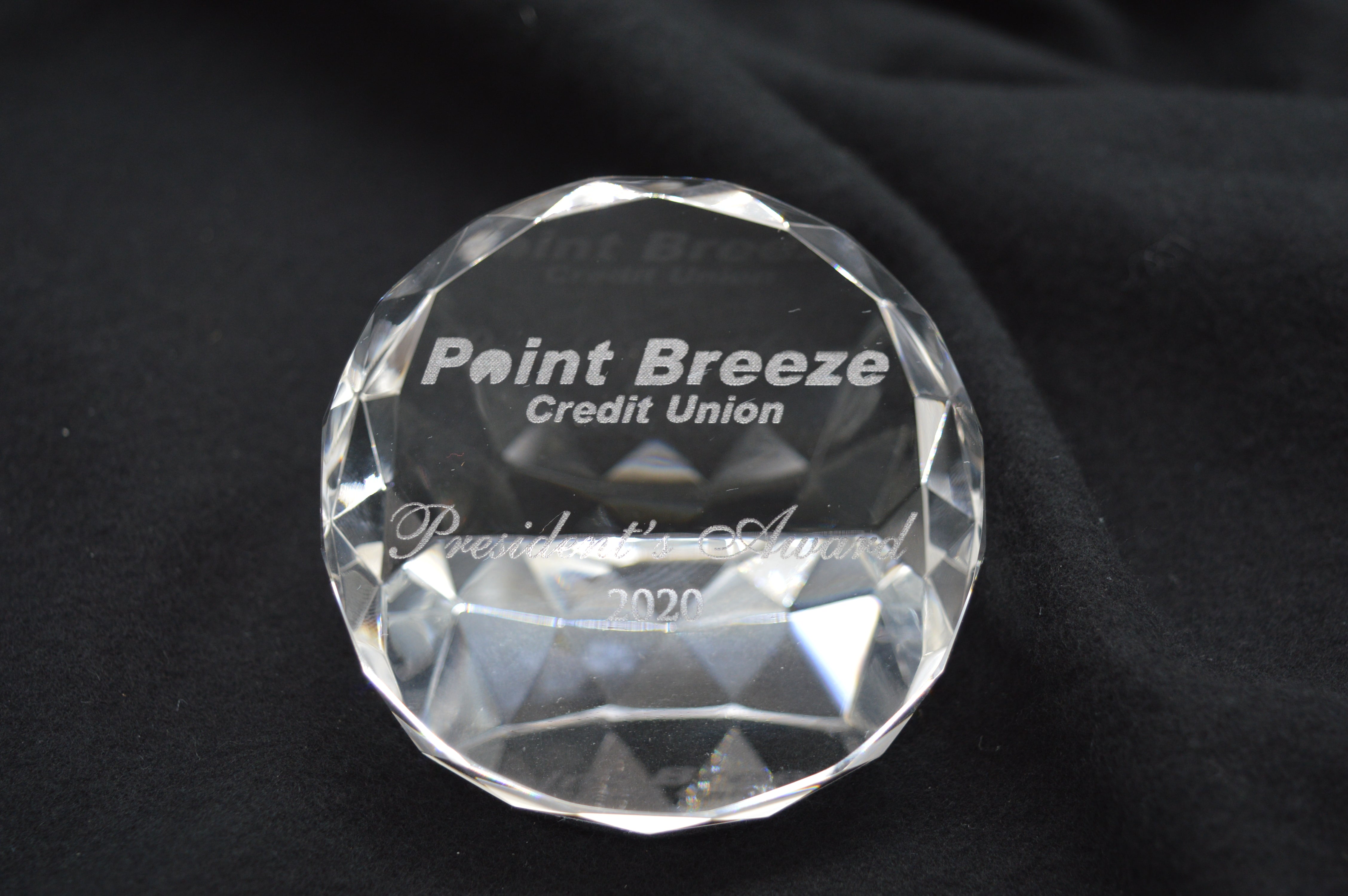 CRYSTAL PAPERWEIGHT - 1 7/8" X 2 3/4"