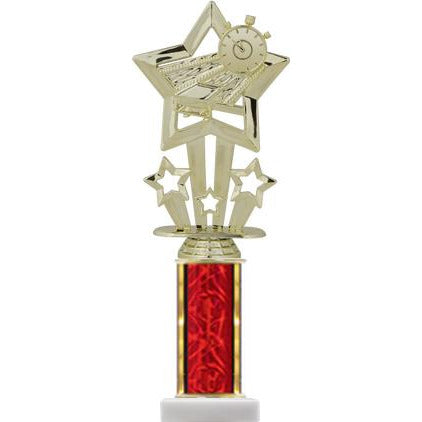 Star Theme Figure and Column Round Trophy