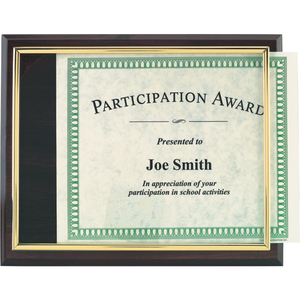 Slide-In Certificate Plaque