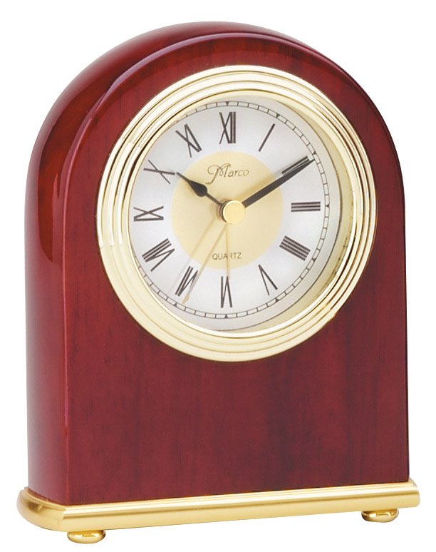 Piano Finish Rosewood Dome Clock 4" x 5"