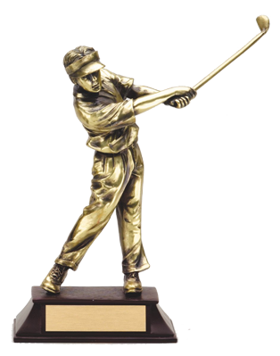 Metalized Plated Male Golfer