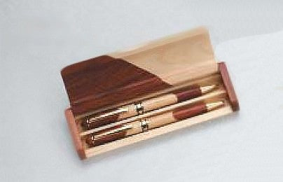 Rosewood & Maple Pen, Pencil & Case