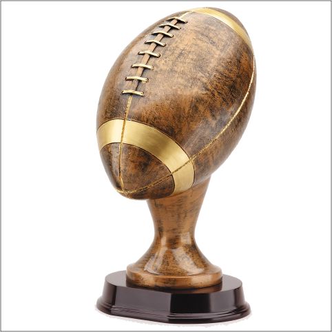 LIFESIZED BRONZE FOOTBALL RESIN 12.5"