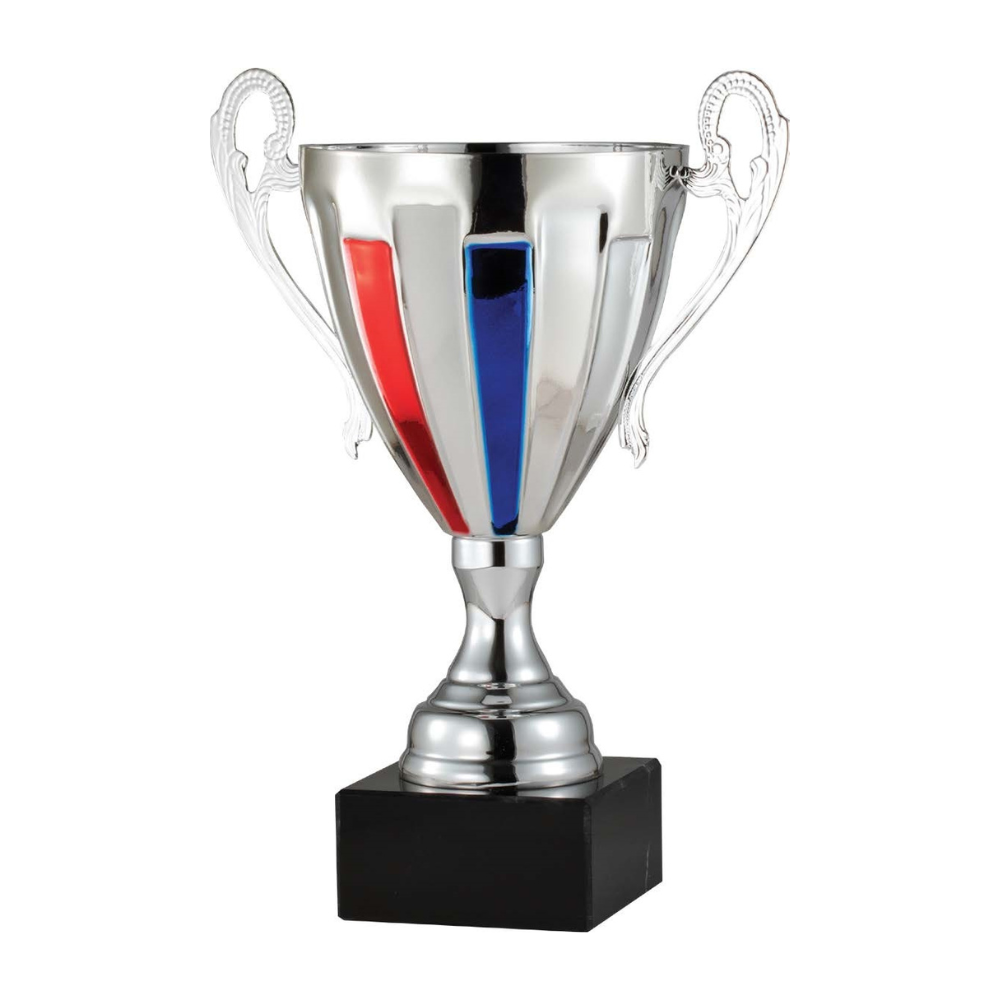 Red, White, Blue Metal Trophy Cup