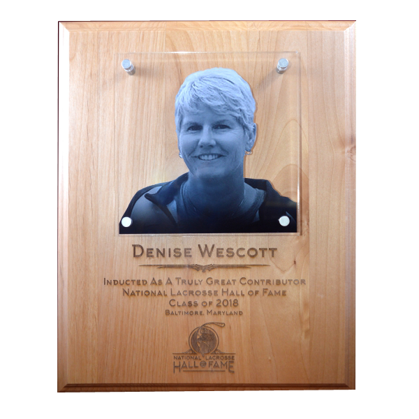 Red Adler Plaque with Floating Panel Stand Off Mount and Direct Laser Engraving