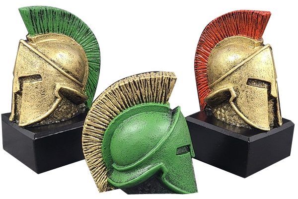 Spartan Helmet on Black Base