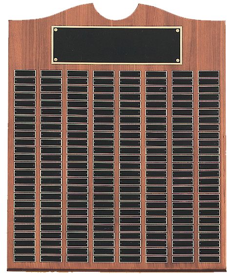 Perpetual Walnut Plaque with Scroll Top - 200 Plates