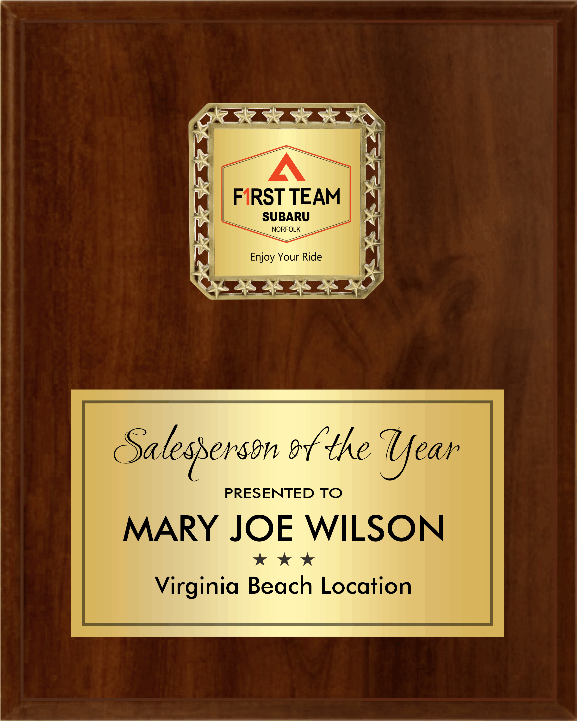 Square Star Medallion Plaque