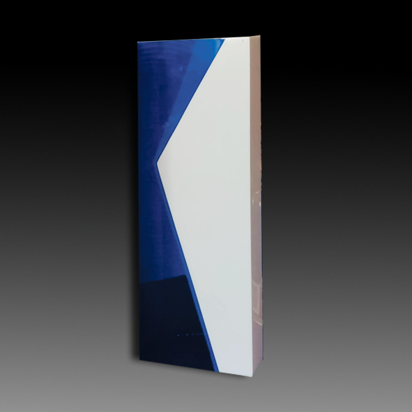 White Poly Resin with Geometric Designs