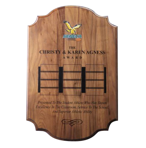 Perpetual Walnut Plaque with Scalloped Edges