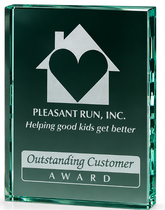 Jade Glass Standing Plaque