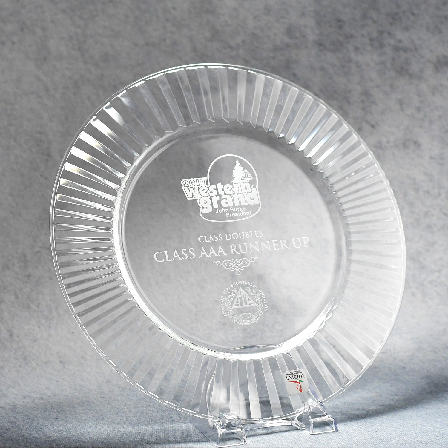 Clear Glass Tray with Fluted Rim