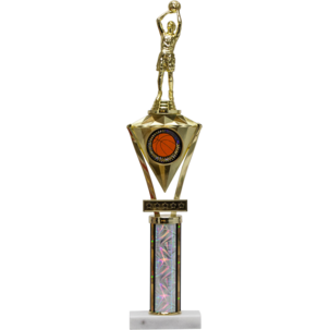 Jewel Series Trophy with a round column on a marble base